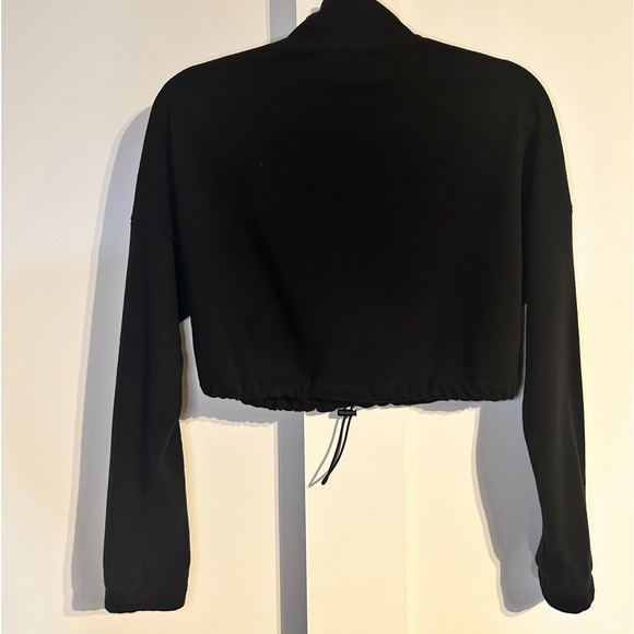 Garage Quarter Zip Black Crop Sweater - Picture 4 of 5